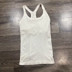 Lululemon Ebb To Street Tank Womens Size  Ribbed White Tank Blouse 8